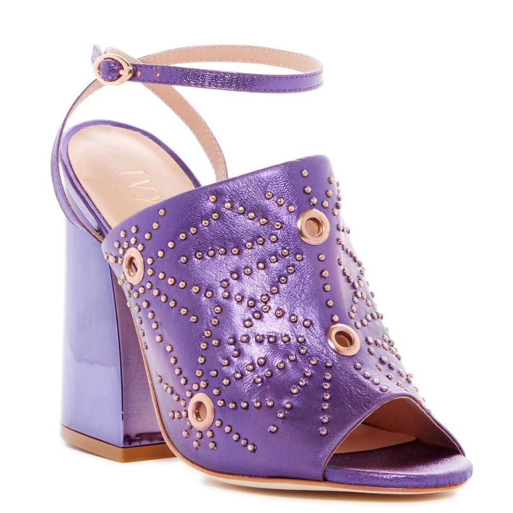 ❌SOLD❌Ivy Kirzhner Epoque Purple Leather Sandal - Picture 1 of 7